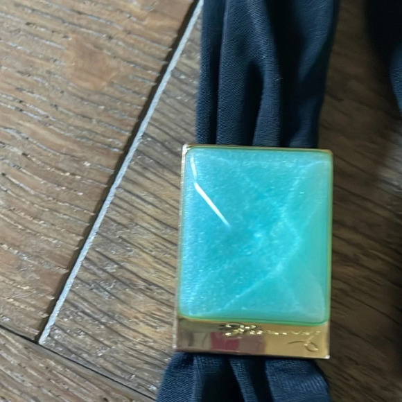 PAULA HERMANNY BY VIX Black With Turquoise Detail Bikini Top Size 12 - Picture 3 of 10